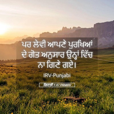 Picture 05 - ਗਿਣਤੀ 1:47 PANIRV - ਪਰ ਲੇਵੀ ਆਪਣੇ - Bible Verse Picture