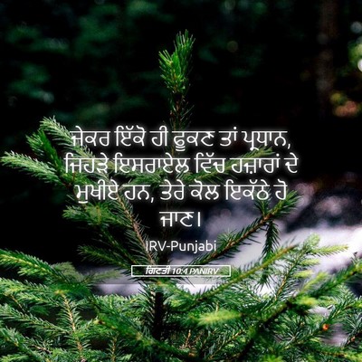 Picture 05 - ਗਿਣਤੀ 10:4 PANIRV - ਜੇਕਰ ਇੱਕੋ ਹੀ ਫੂਕਣ - Bible Verse Picture