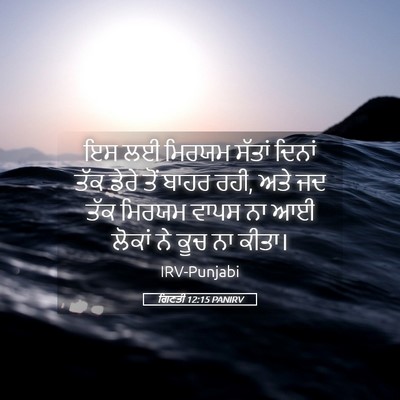 Picture 05 - ਗਿਣਤੀ 12:15 PANIRV - ਇਸ ਲਈ ਮਿਰਯਮ ਸੱਤਾਂ - Bible Verse Picture