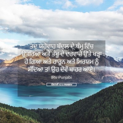Picture 05 - ਗਿਣਤੀ 12:5 PANIRV - ਤਦ ਯਹੋਵਾਹ ਬੱਦਲ ਦੇ - Bible Verse Picture