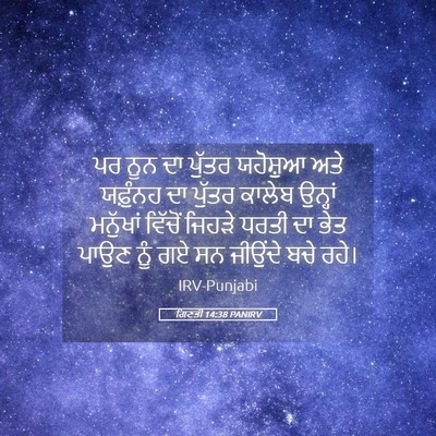 Picture 05 - ਗਿਣਤੀ 14:38 PANIRV - ਪਰ ਨੂਨ ਦਾ ਪੁੱਤਰ - Bible Verse Picture