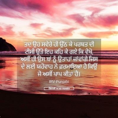 Picture 05 - ਗਿਣਤੀ 14:40 PANIRV - ਤਦ ਉਹ ਸਵੇਰੇ ਹੀ ਉੱਠ - Bible Verse Picture