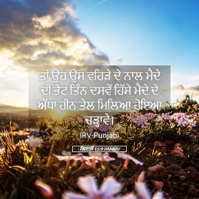Picture 05 - ਗਿਣਤੀ 15:9 PANIRV - ਤਾਂ ਉਹ ਉਸ ਵਹਿੜੇ ਦੇ - Bible Verse Picture