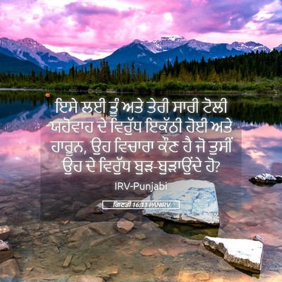 Picture 05 - ਗਿਣਤੀ 16:11 PANIRV - ਇਸੇ ਲਈ ਤੂੰ ਅਤੇ ਤੇਰੀ - Bible Verse Picture