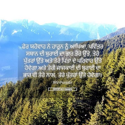 Picture 05 - ਗਿਣਤੀ 18:1 PANIRV - ਫੇਰ ਯਹੋਵਾਹ ਨੇ - Bible Verse Picture