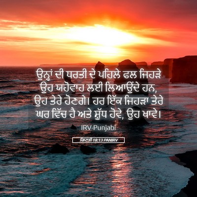 Picture 05 - ਗਿਣਤੀ 18:13 PANIRV - ਉਨ੍ਹਾਂ ਦੀ ਧਰਤੀ ਦੇ - Bible Verse Picture
