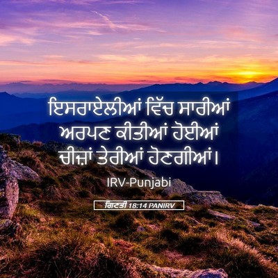 Picture 05 - ਗਿਣਤੀ 18:14 PANIRV - ਇਸਰਾਏਲੀਆਂ ਵਿੱਚ - Bible Verse Picture