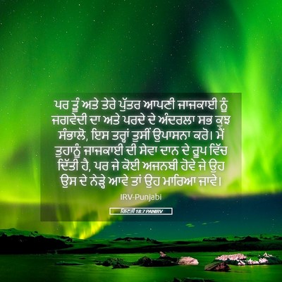 Picture 05 - ਗਿਣਤੀ 18:7 PANIRV - ਪਰ ਤੂੰ ਅਤੇ ਤੇਰੇ - Bible Verse Picture