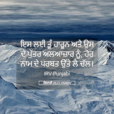 Picture 05 - ਗਿਣਤੀ 20:25 PANIRV - ਇਸ ਲਈ ਤੂੰ ਹਾਰੂਨ ਅਤੇ - Bible Verse Picture
