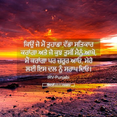 Picture 05 - ਗਿਣਤੀ 22:17 PANIRV - ਕਿਉਂ ਜੋ ਮੈਂ ਤੁਹਾਡਾ - Bible Verse Picture