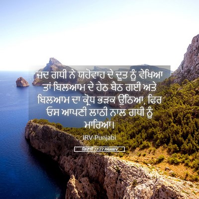 Picture 05 - ਗਿਣਤੀ 22:27 PANIRV - ਜਦ ਗਧੀ ਨੇ ਯਹੋਵਾਹ ਦੇ - Bible Verse Picture