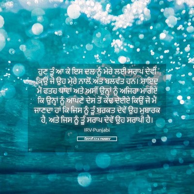 Picture 05 - ਗਿਣਤੀ 22:6 PANIRV - ਹੁਣ ਤੂੰ ਆ ਕੇ ਇਸ ਦਲ - Bible Verse Picture