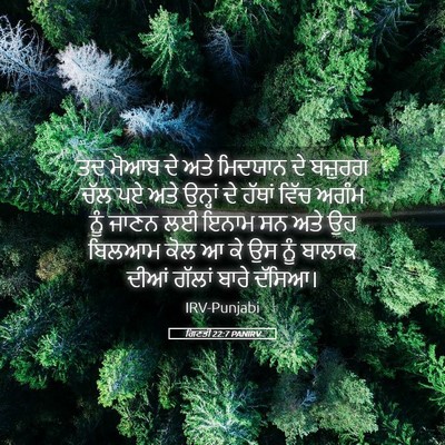 Picture 05 - ਗਿਣਤੀ 22:7 PANIRV - ਤਦ ਮੋਆਬ ਦੇ ਅਤੇ - Bible Verse Picture