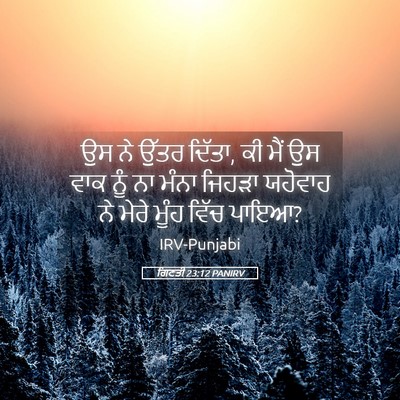 Picture 05 - ਗਿਣਤੀ 23:12 PANIRV - ਉਸ ਨੇ ਉੱਤਰ ਦਿੱਤਾ, - Bible Verse Picture