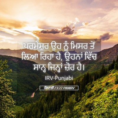 Picture 05 - ਗਿਣਤੀ 23:22 PANIRV - ਪਰਮੇਸ਼ੁਰ ਉਹ ਨੂੰ - Bible Verse Picture