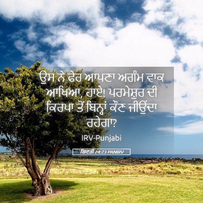 Picture 05 - ਗਿਣਤੀ 24:23 PANIRV - ਉਸ ਨੇ ਫੇਰ ਆਪਣਾ ਅਗੰਮ - Bible Verse Picture