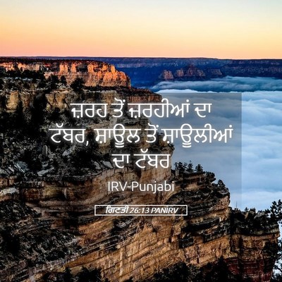 Picture 05 - ਗਿਣਤੀ 26:13 PANIRV - ਜ਼ਰਹ ਤੋਂ ਜ਼ਰਹੀਆਂ - Bible Verse Picture
