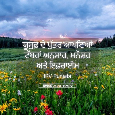 Picture 05 - ਗਿਣਤੀ 26:28 PANIRV - ਯੂਸੁਫ਼ ਦੇ ਪੁੱਤਰ - Bible Verse Picture