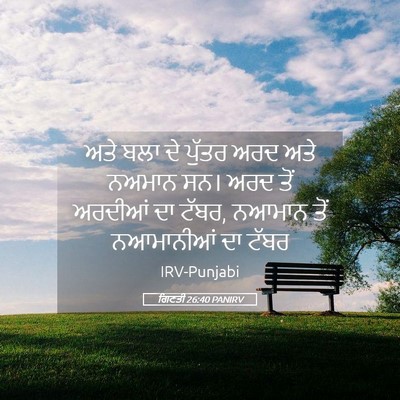 Picture 05 - ਗਿਣਤੀ 26:40 PANIRV - ਅਤੇ ਬਲਾ ਦੇ ਪੁੱਤਰ - Bible Verse Picture