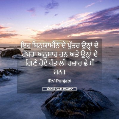 Picture 05 - ਗਿਣਤੀ 26:41 PANIRV - ਇਹ ਬਿਨਯਾਮੀਨ ਦੇ - Bible Verse Picture