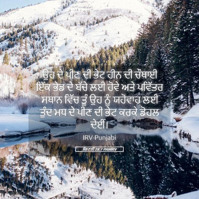 Picture 05 - ਗਿਣਤੀ 28:7 PANIRV - ਉਹ ਦੇ ਪੀਣ ਦੀ ਭੇਟ - Bible Verse Picture