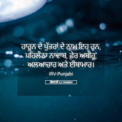 Picture 05 - ਗਿਣਤੀ 3:2 PANIRV - ਹਾਰੂਨ ਦੇ ਪੁੱਤਰਾਂ - Bible Verse Picture