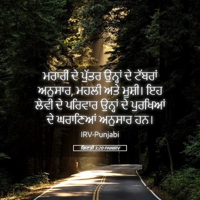 Picture 05 - ਗਿਣਤੀ 3:20 PANIRV - ਮਰਾਰੀ ਦੇ ਪੁੱਤਰ - Bible Verse Picture