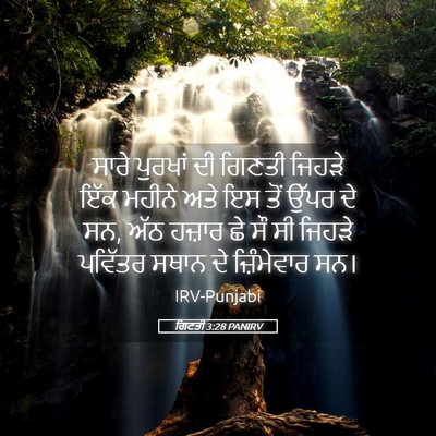 Picture 05 - ਗਿਣਤੀ 3:28 PANIRV - ਸਾਰੇ ਪੁਰਖਾਂ ਦੀ - Bible Verse Picture