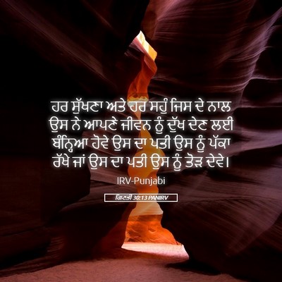 Picture 05 - ਗਿਣਤੀ 30:13 PANIRV - ਹਰ ਸੁੱਖਣਾ ਅਤੇ ਹਰ - Bible Verse Picture