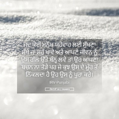 Picture 05 - ਗਿਣਤੀ 30:2 PANIRV - ਜਦ ਕੋਈ ਮਨੁੱਖ - Bible Verse Picture