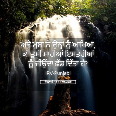 Picture 05 - ਗਿਣਤੀ 31:15 PANIRV - ਅਤੇ ਮੂਸਾ ਨੇ ਉਨ੍ਹਾਂ - Bible Verse Picture