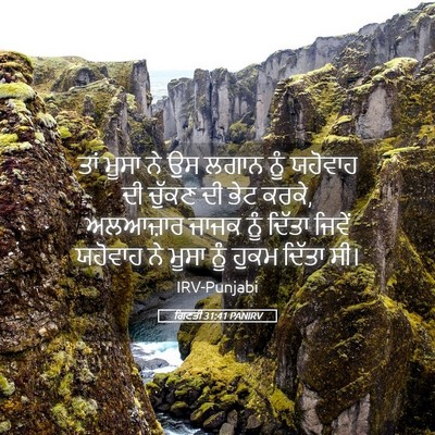 Picture 05 - ਗਿਣਤੀ 31:41 PANIRV - ਤਾਂ ਮੂਸਾ ਨੇ ਉਸ ਲਗਾਨ - Bible Verse Picture