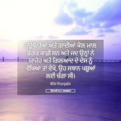 Picture 05 - ਗਿਣਤੀ 32:1 PANIRV - ਰਊਬੇਨੀਆਂ ਅਤੇ - Bible Verse Picture