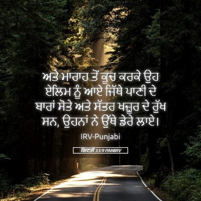 Picture 05 - ਗਿਣਤੀ 33:9 PANIRV - ਅਤੇ ਮਾਰਾਹ ਤੋਂ ਕੂਚ - Bible Verse Picture