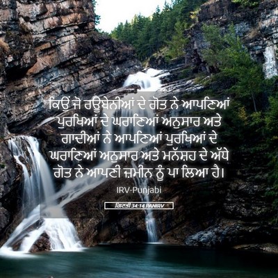 Picture 05 - ਗਿਣਤੀ 34:14 PANIRV - ਕਿਉਂ ਜੋ ਰਊਬੇਨੀਆਂ - Bible Verse Picture