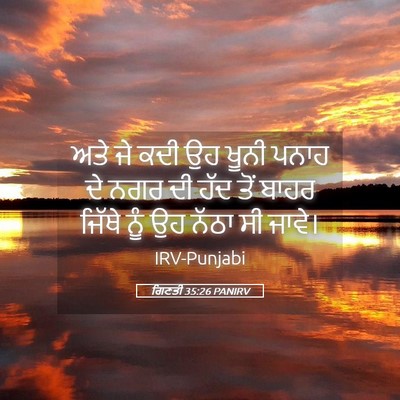 Picture 05 - ਗਿਣਤੀ 35:26 PANIRV - ਅਤੇ ਜੇ ਕਦੀ ਉਹ ਖੂਨੀ - Bible Verse Picture