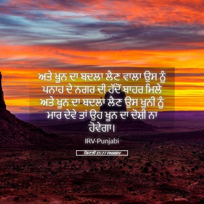 Picture 05 - ਗਿਣਤੀ 35:27 PANIRV - ਅਤੇ ਖੂਨ ਦਾ ਬਦਲਾ ਲੈਣ - Bible Verse Picture