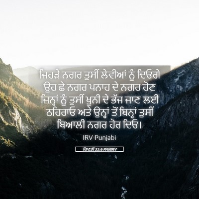 Picture 05 - ਗਿਣਤੀ 35:6 PANIRV - ਜਿਹੜੇ ਨਗਰ ਤੁਸੀਂ - Bible Verse Picture