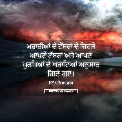 Picture 05 - ਗਿਣਤੀ 4:42 PANIRV - ਮਰਾਰੀਆਂ ਦੇ ਟੱਬਰਾਂ - Bible Verse Picture
