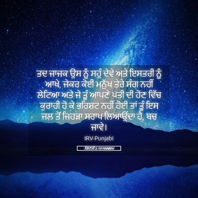 Picture 05 - ਗਿਣਤੀ 5:19 PANIRV - ਤਦ ਜਾਜਕ ਉਸ ਨੂੰ ਸਹੁੰ - Bible Verse Picture