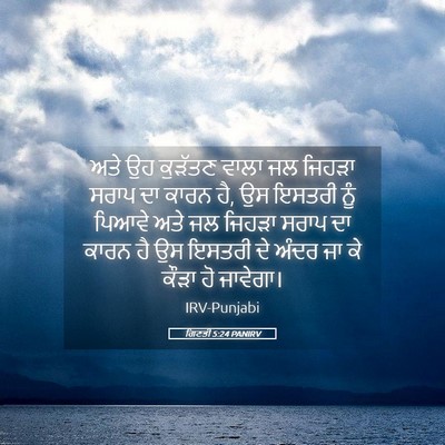 Picture 05 - ਗਿਣਤੀ 5:24 PANIRV - ਅਤੇ ਉਹ ਕੁੜੱਤਣ ਵਾਲਾ - Bible Verse Picture