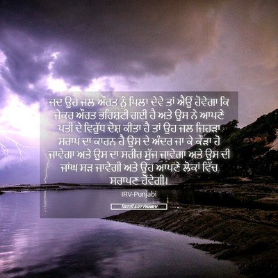 Picture 05 - ਗਿਣਤੀ 5:27 PANIRV - ਜਦ ਉਹ ਜਲ ਔਰਤ ਨੂੰ - Bible Verse Picture