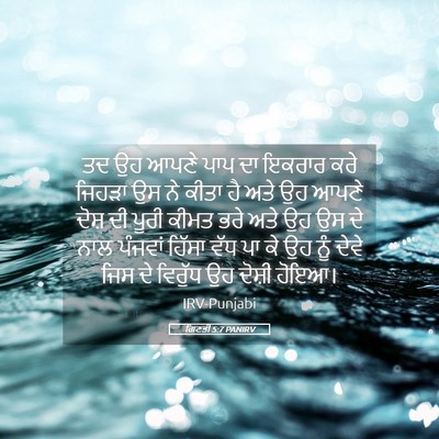 Picture 05 - ਗਿਣਤੀ 5:7 PANIRV - ਤਦ ਉਹ ਆਪਣੇ ਪਾਪ ਦਾ - Bible Verse Picture