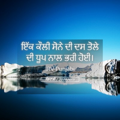 Picture 05 - ਗਿਣਤੀ 7:20 PANIRV - ਇੱਕ ਕੌਲੀ ਸੋਨੇ ਦੀ ਦਸ - Bible Verse Picture