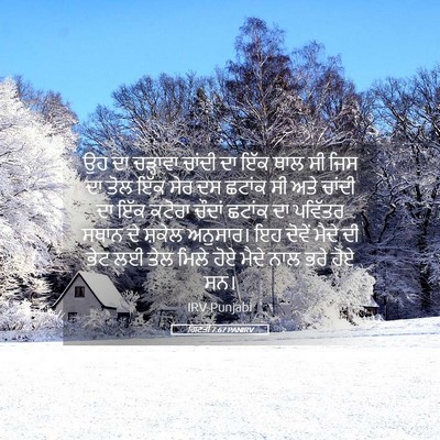 Picture 05 - ਗਿਣਤੀ 7:67 PANIRV - ਉਹ ਦਾ ਚੜ੍ਹਾਵਾ - Bible Verse Picture