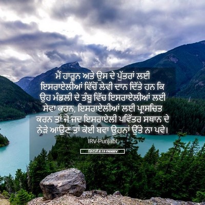 Picture 05 - ਗਿਣਤੀ 8:19 PANIRV - ਮੈਂ ਹਾਰੂਨ ਅਤੇ ਉਸ ਦੇ - Bible Verse Picture
