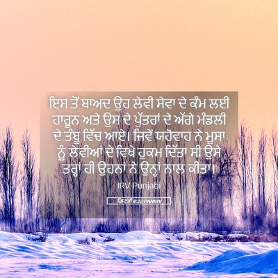 Picture 05 - ਗਿਣਤੀ 8:22 PANIRV - ਇਸ ਤੋਂ ਬਾਅਦ ਉਹ ਲੇਵੀ - Bible Verse Picture