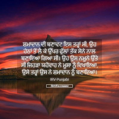 Picture 05 - ਗਿਣਤੀ 8:4 PANIRV - ਸ਼ਮਾਦਾਨ ਦੀ ਬਣਾਵਟ - Bible Verse Picture