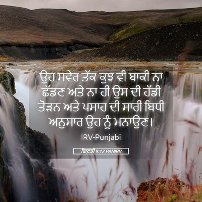 Picture 05 - ਗਿਣਤੀ 9:12 PANIRV - ਉਹ ਸਵੇਰ ਤੱਕ ਕੁਝ ਵੀ - Bible Verse Picture