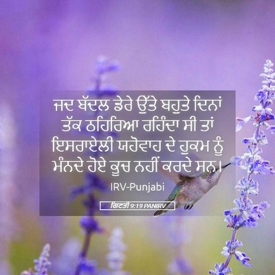 Picture 05 - ਗਿਣਤੀ 9:19 PANIRV - ਜਦ ਬੱਦਲ ਡੇਰੇ ਉੱਤੇ - Bible Verse Picture